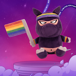 Rainbow Ninja Pig Plush